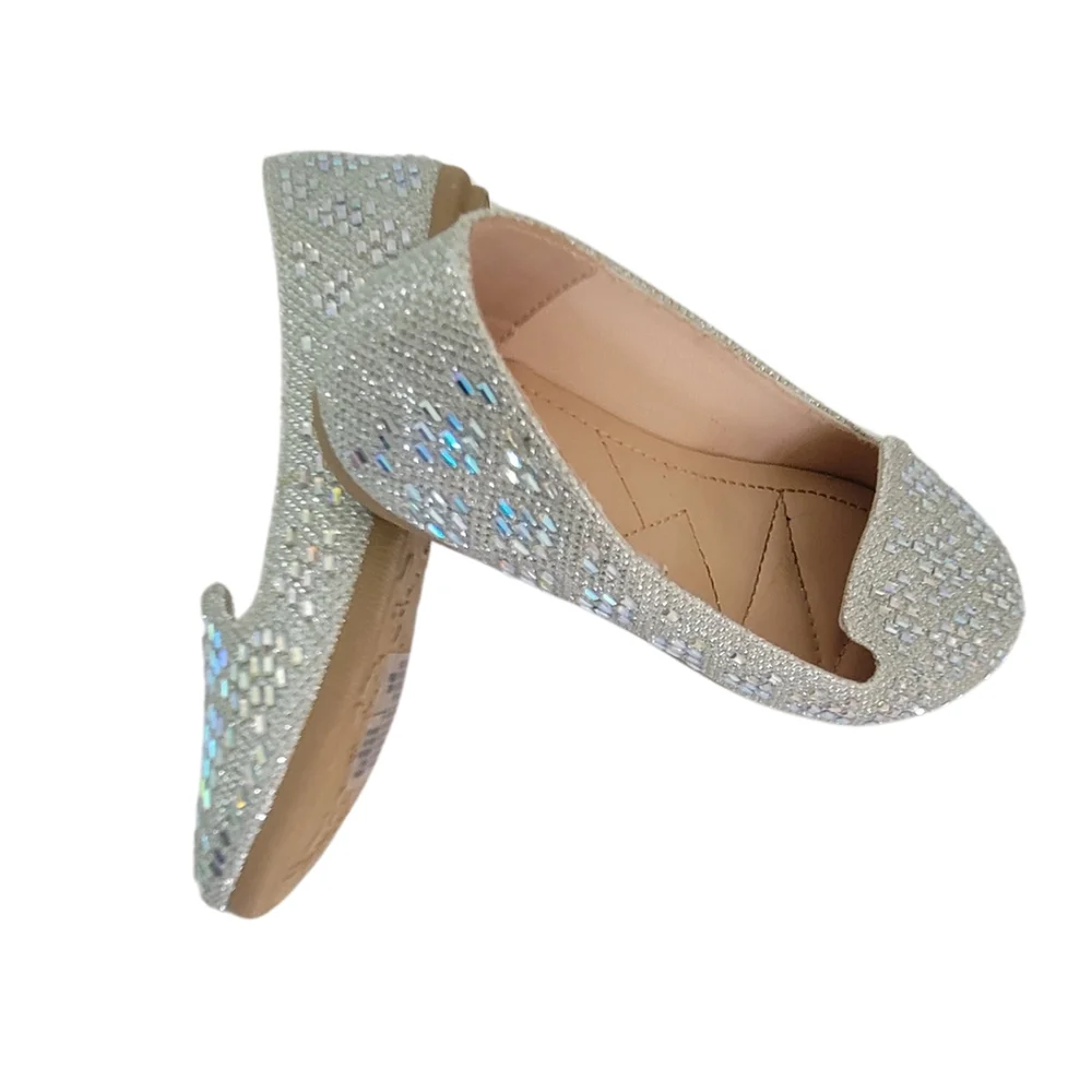 Silver Dress Shoes with Perforated Design and Rounded Toe